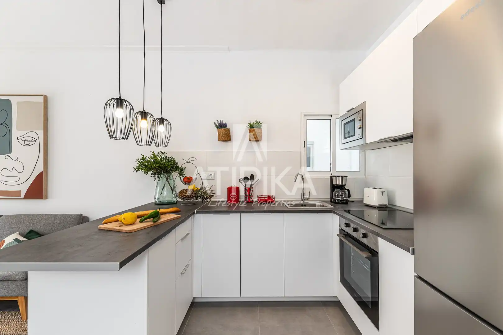 Cocina de Piso de alquiler en Barcelona con Aire acondicionado, Calefacción y Parquet