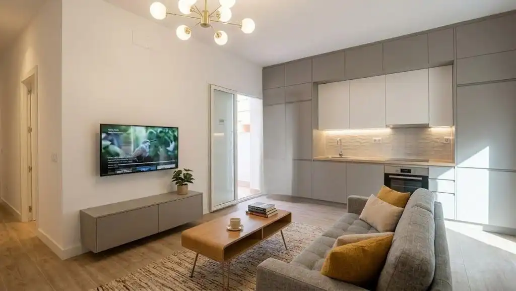 Wohnzimmer von Wohnung zum Verkauf in Sevilla mit Klimaanlage und Heizung