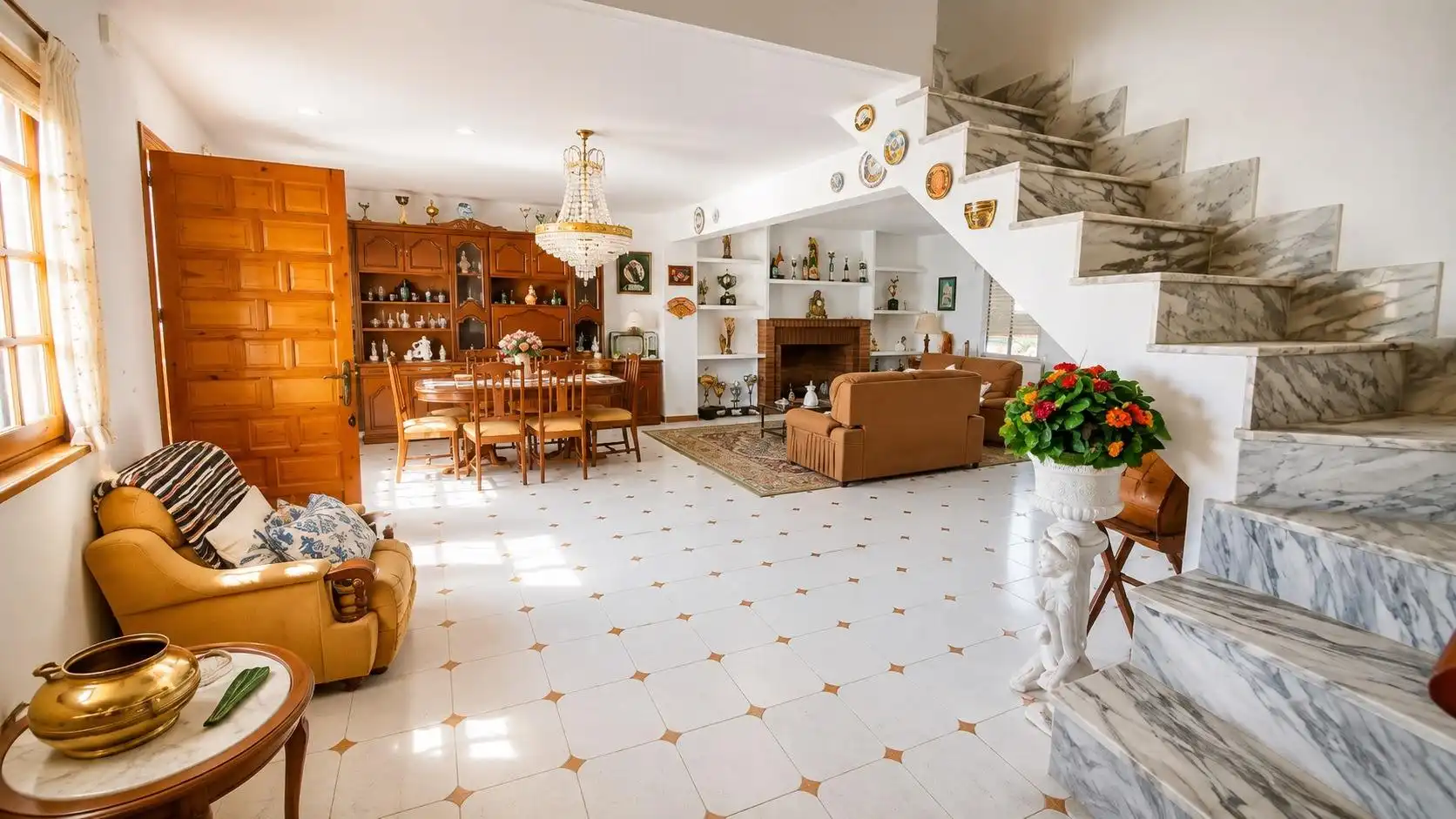 Living room of Houses for sale in Fuente Álamo de Murcia  with Air Conditioner, Private garden and Terrace