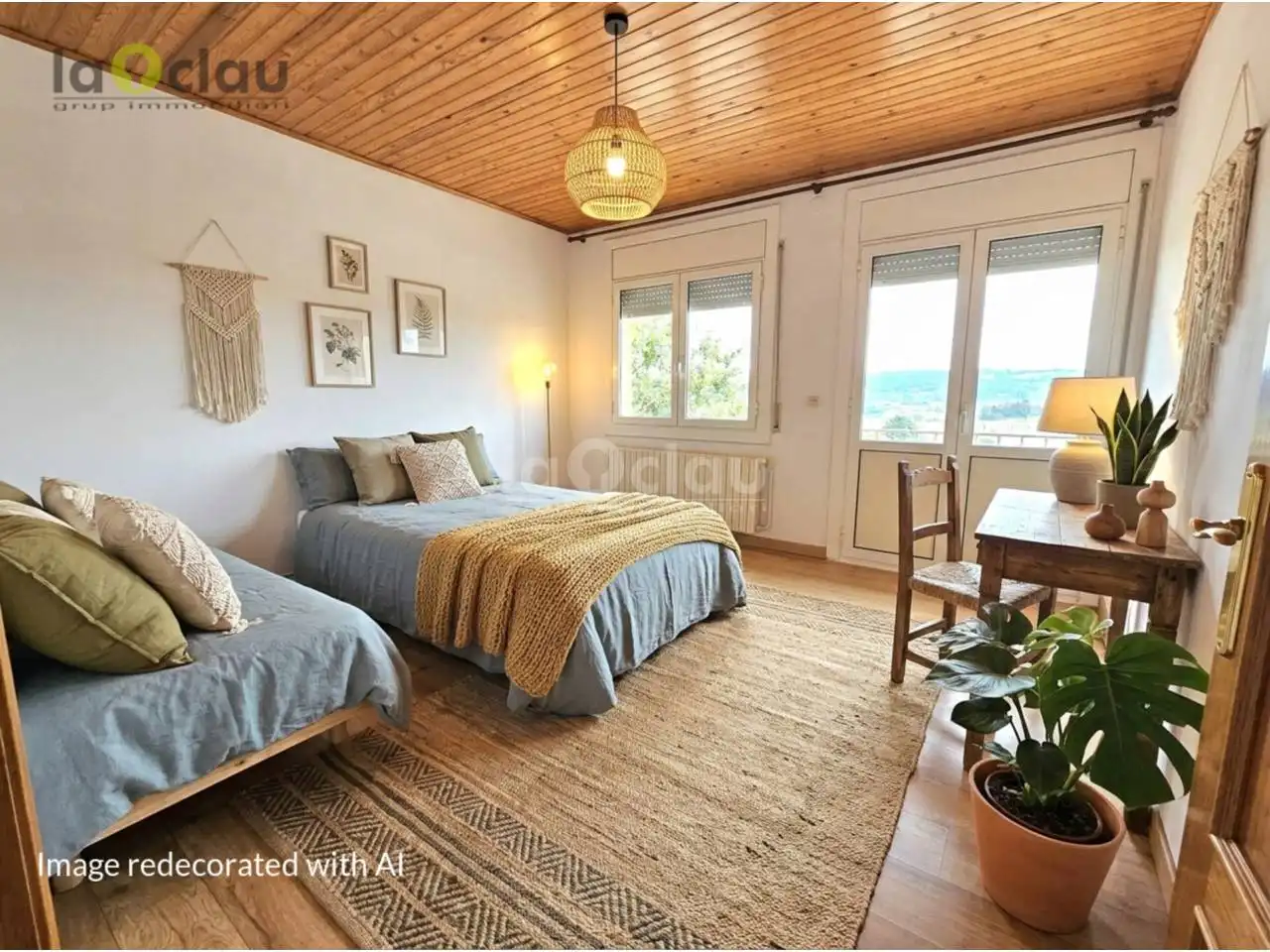 Schlafzimmer von Wohnung zum Verkauf in Tona mit Heizung, Parkett und Terrasse