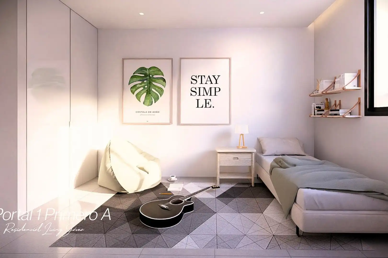 Wohnzimmer von Dachboden zum Verkauf in Jávea / Xàbia mit Klimaanlage, Heizung und Privatgarten