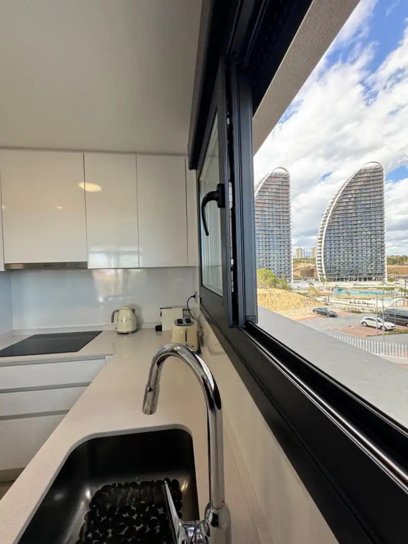 Kitchen of Apartments for rent in Benidorm  with Air Conditioner, Heating and Private garden