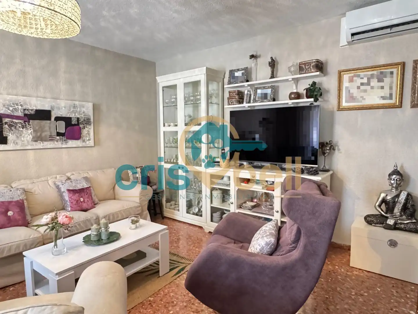 Living room of Flat for sale in Lorca  with Air Conditioner, Furnished and Oven