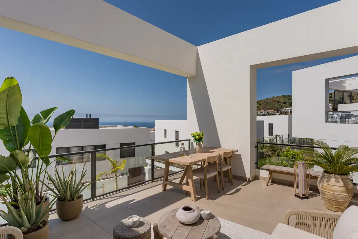 Terrace of Detached homes for sale in Mijas  with Private garden and Swimming Pool