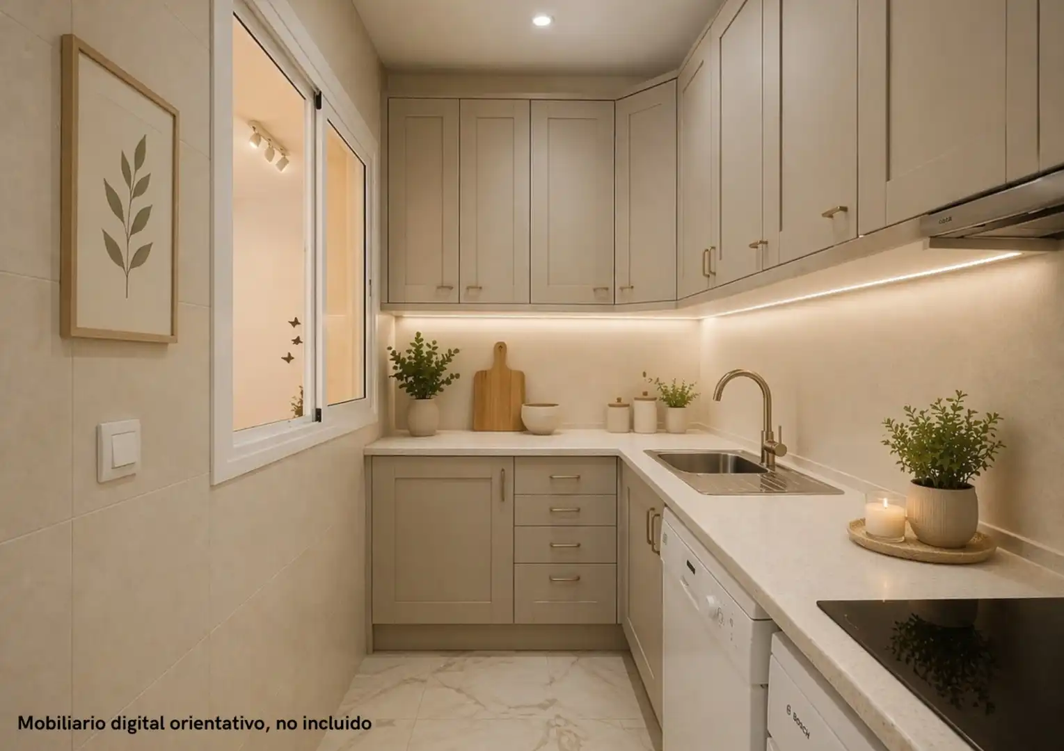 Kitchen of Apartments for sale in Málaga  with Air Conditioner, Heating and Balcony