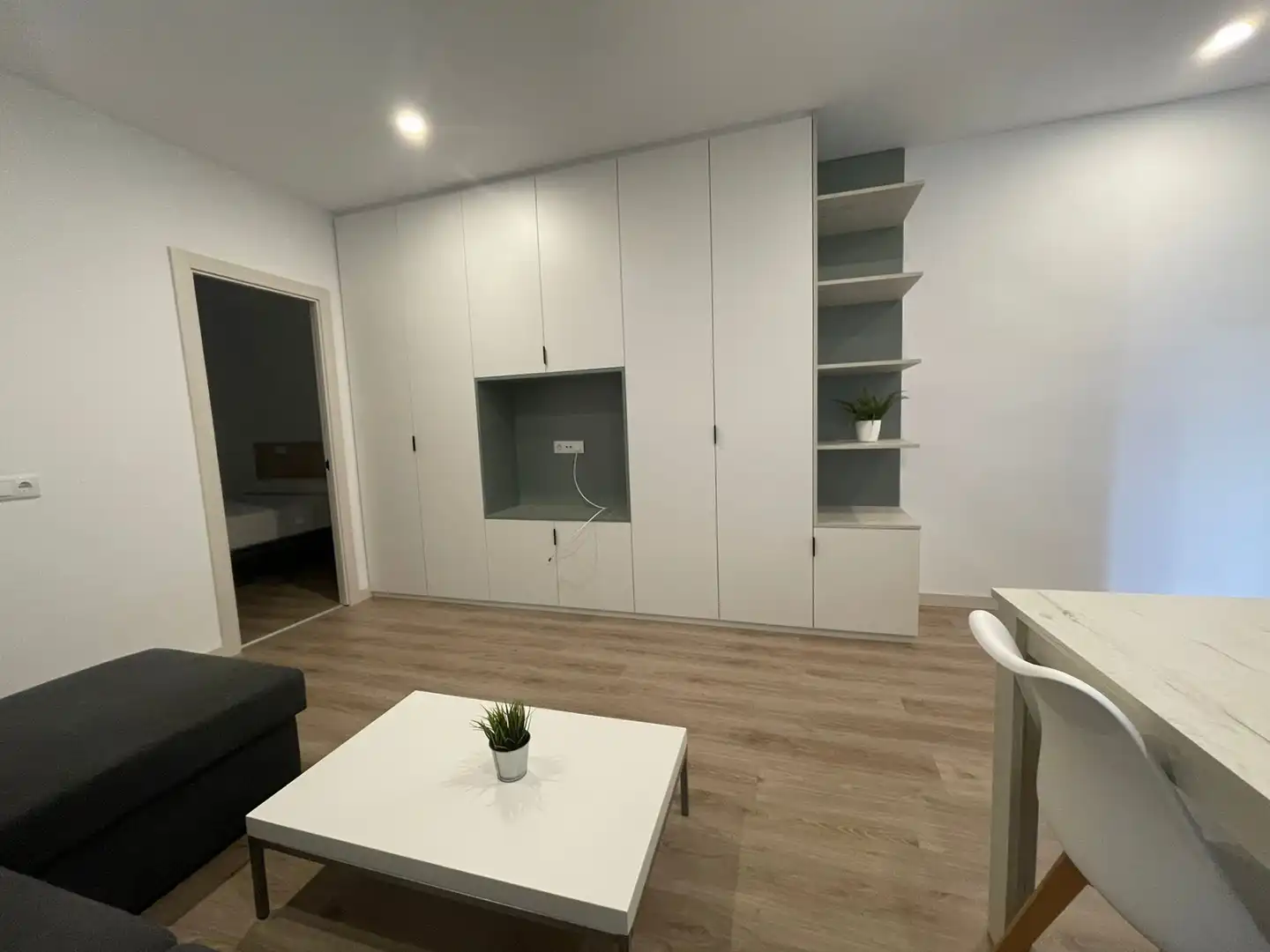 Sala d'estar de Apartament de lloguer en León Capital  amb Calefacció, Parquet i Moblat