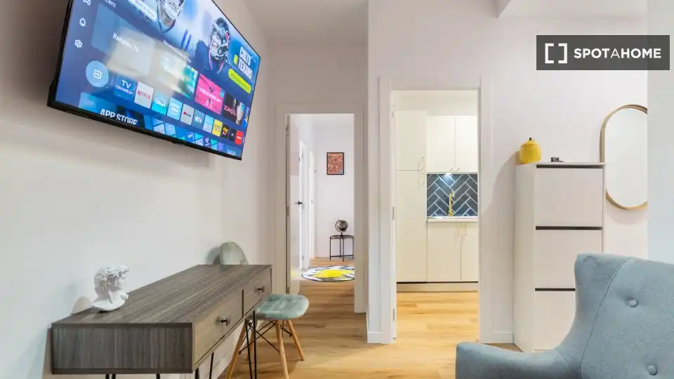 Living room of Flat for share in Barcelona  with Air Conditioner, Terrace and Furnished