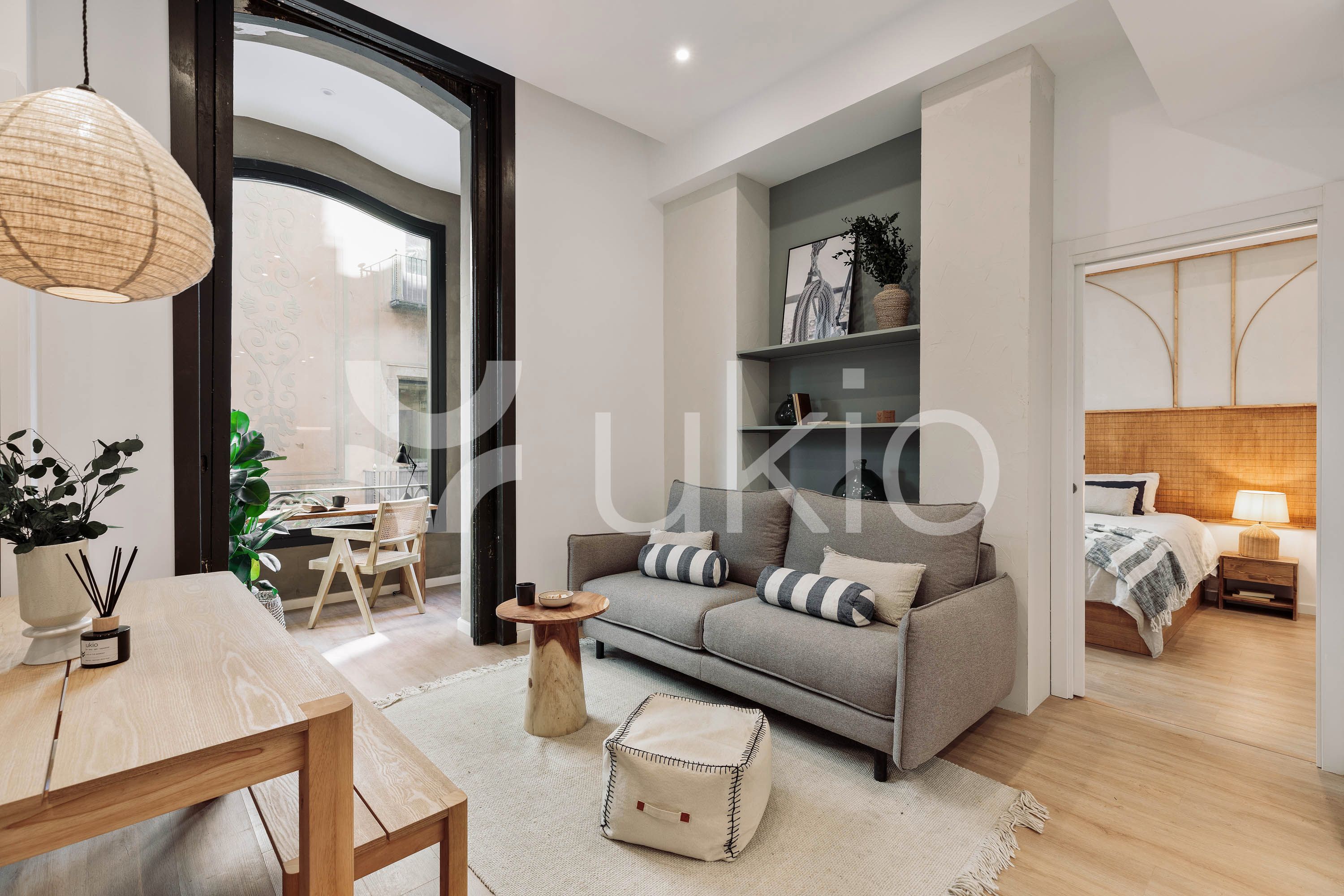 Wohnzimmer von Wohnungen zur Miete in  Barcelona Capital mit Klimaanlage, Heizung und Möbliert