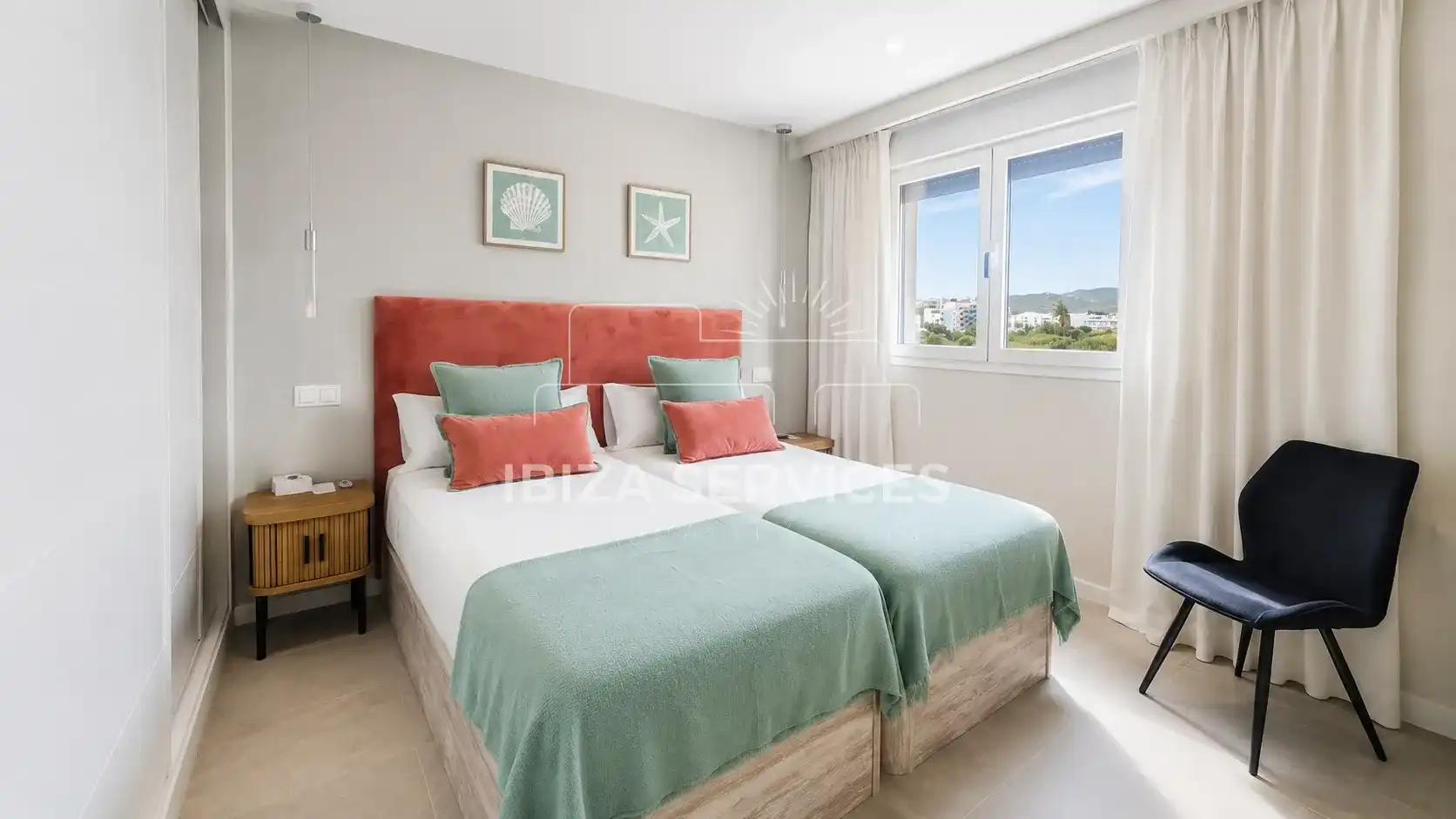 Bedroom of Flat for rent in Eivissa  with Air Conditioner, Private garden and Swimming Pool