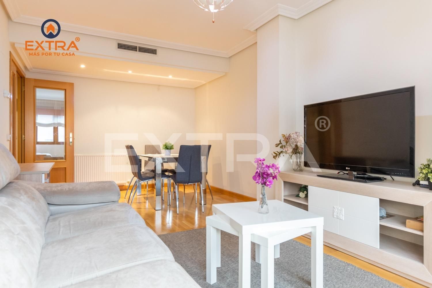 Living room of Flat for sale in  Madrid Capital  with Air Conditioner, Heating and Private garden