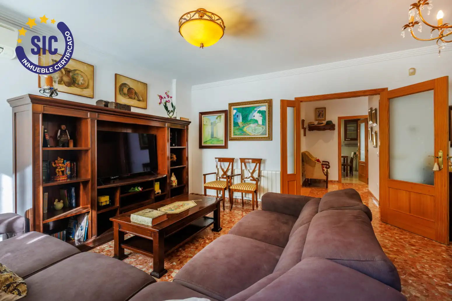 Sala d'estar de Casa o xalet en venda en L'Alcúdia de Crespins amb Aire condicionat, Terrassa i Balcó