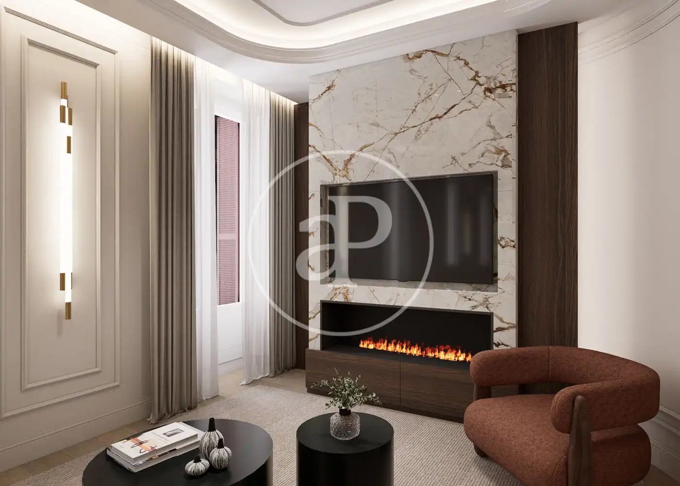 Living room of Flat for sale in Madrid  with Air Conditioner, Heating and Furnished