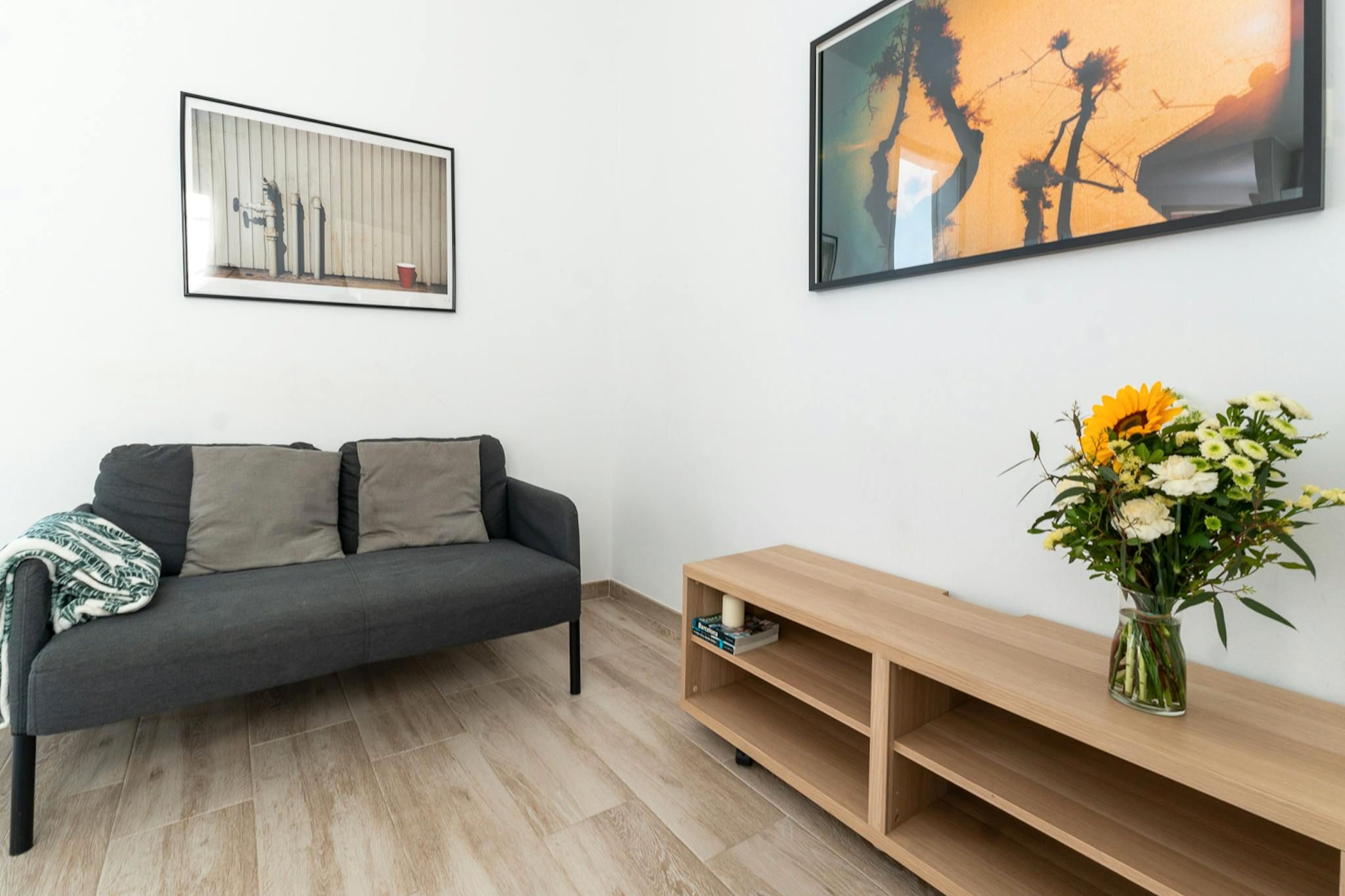 Sala de estar de Piso de alquiler en  Barcelona Capital con Calefacción, Amueblado y Lavadora