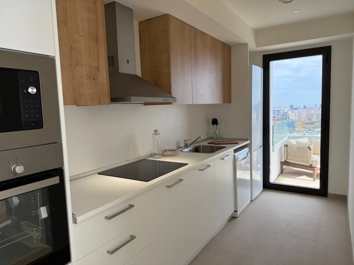 Küche von Wohnung zur Miete in Esplugues de Llobregat mit Klimaanlage, Heizung und Terrasse