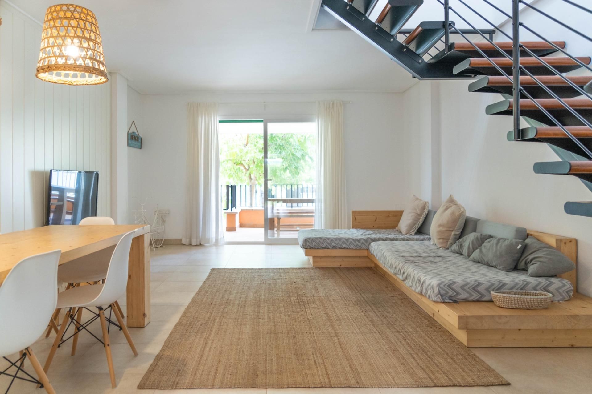 Sala d'estar de Casa adosada de lloguer en Llucmajor amb Aire condicionat, Jardí privat i Terrassa