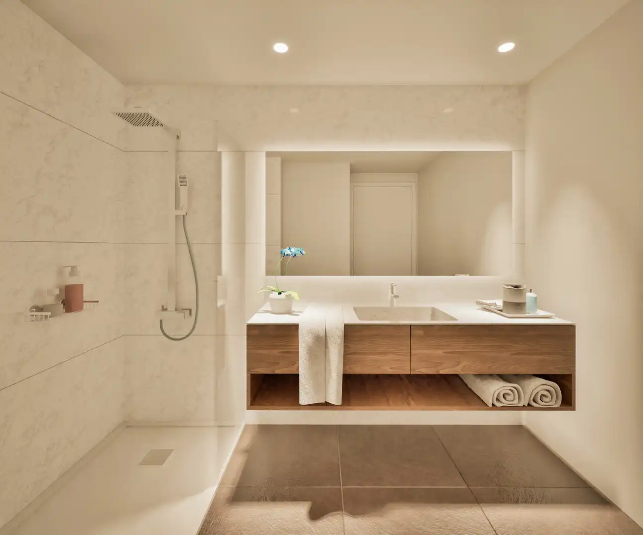 Badezimmer von Wohnung zum Verkauf in Sant Fruitós de Bages mit Klimaanlage, Heizung und Parkett