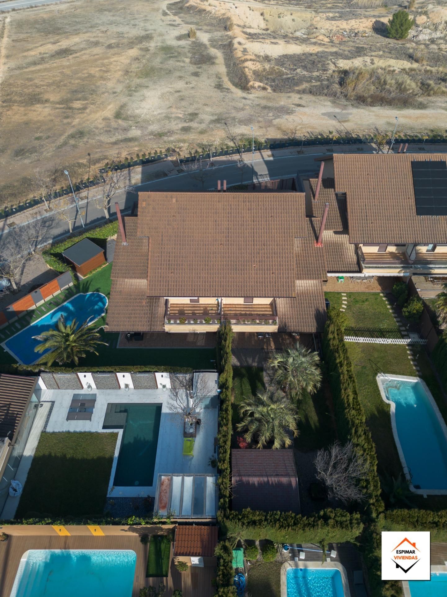 Jardí de Casa adosada en venda en Villanueva de Gállego amb Calefacció, Jardí privat i Terrassa