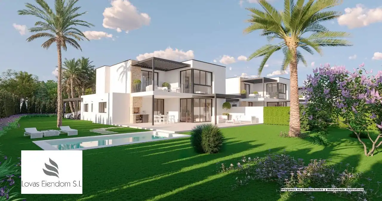 Vista exterior de Casa o xalet en venda en L'Alfàs del Pi amb Aire condicionat, Jardí privat i Terrassa