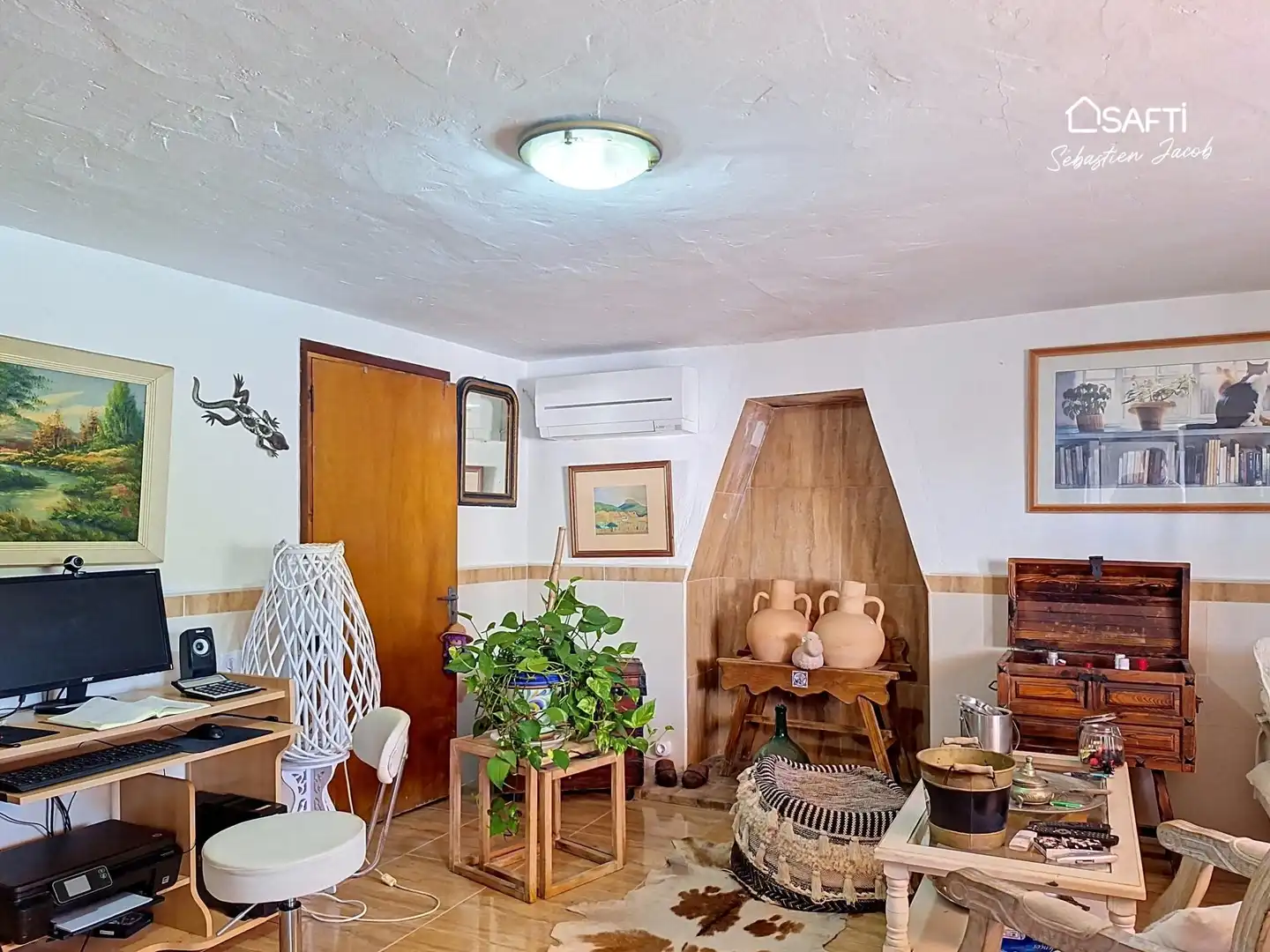 Sala de estar de Finca rústica en venta en Oliva con Calefacción, Terraza y Piscina