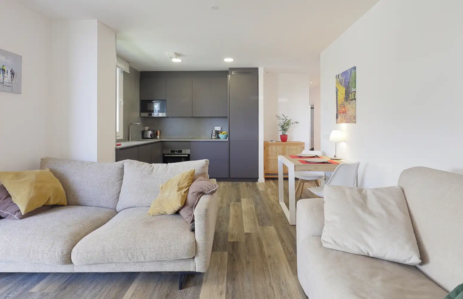 Living room of Flat for sale in Gijón   with Heating, Parquet flooring and Terrace
