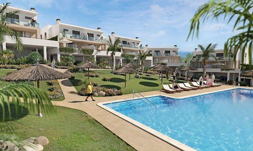 Swimming pool of Single-family semi-detached for sale in Mijas  with Air Conditioner, Heating and Private garden