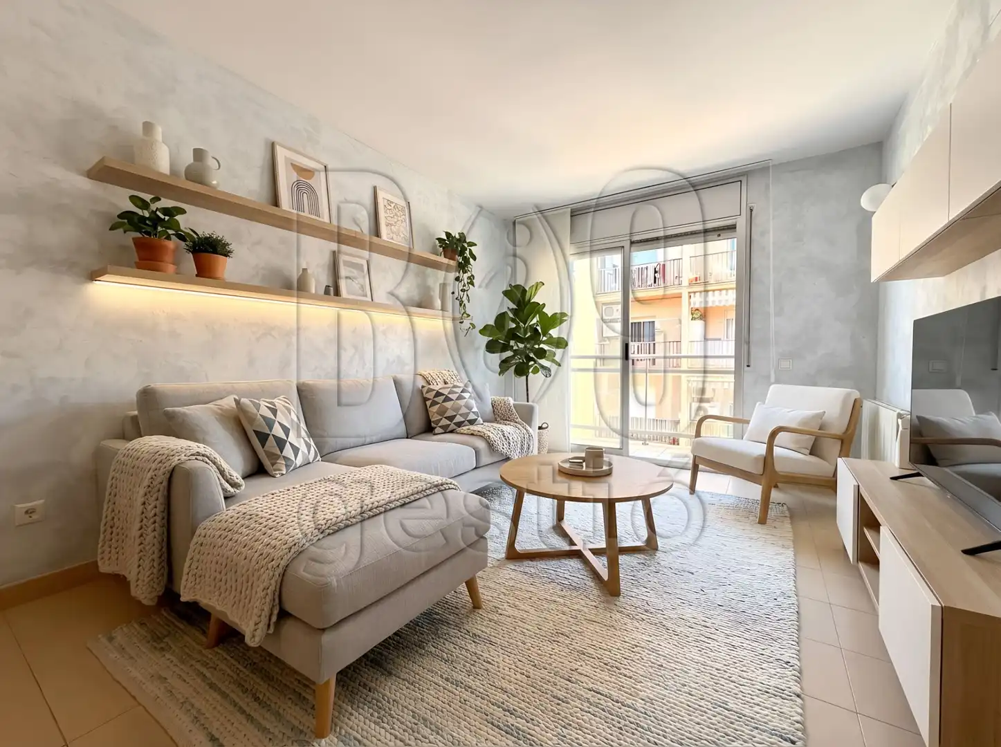 Sala de estar de Piso en venta en La Pobla de Mafumet con Aire acondicionado, Calefacción y Terraza