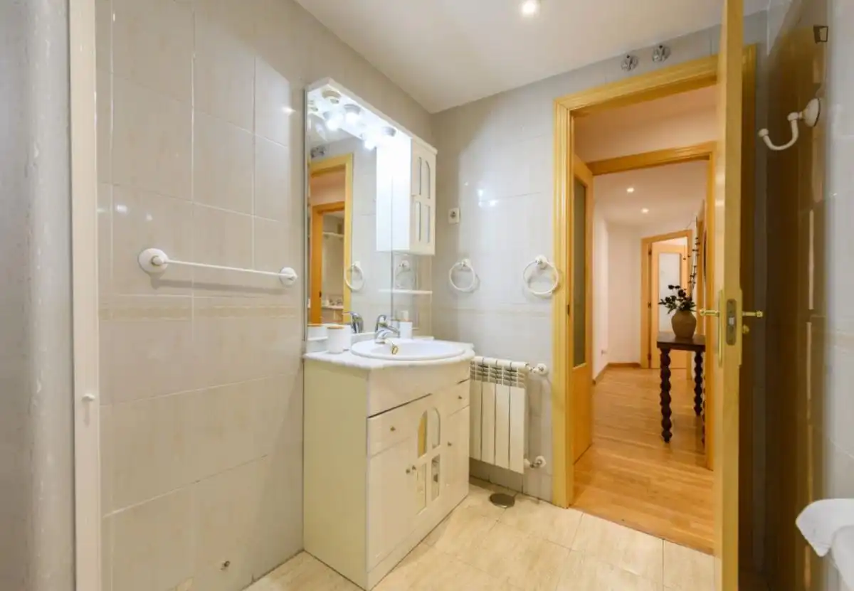 Bany de Apartament de lloguer en Madrid amb Aire condicionat, Calefacció i Moblat