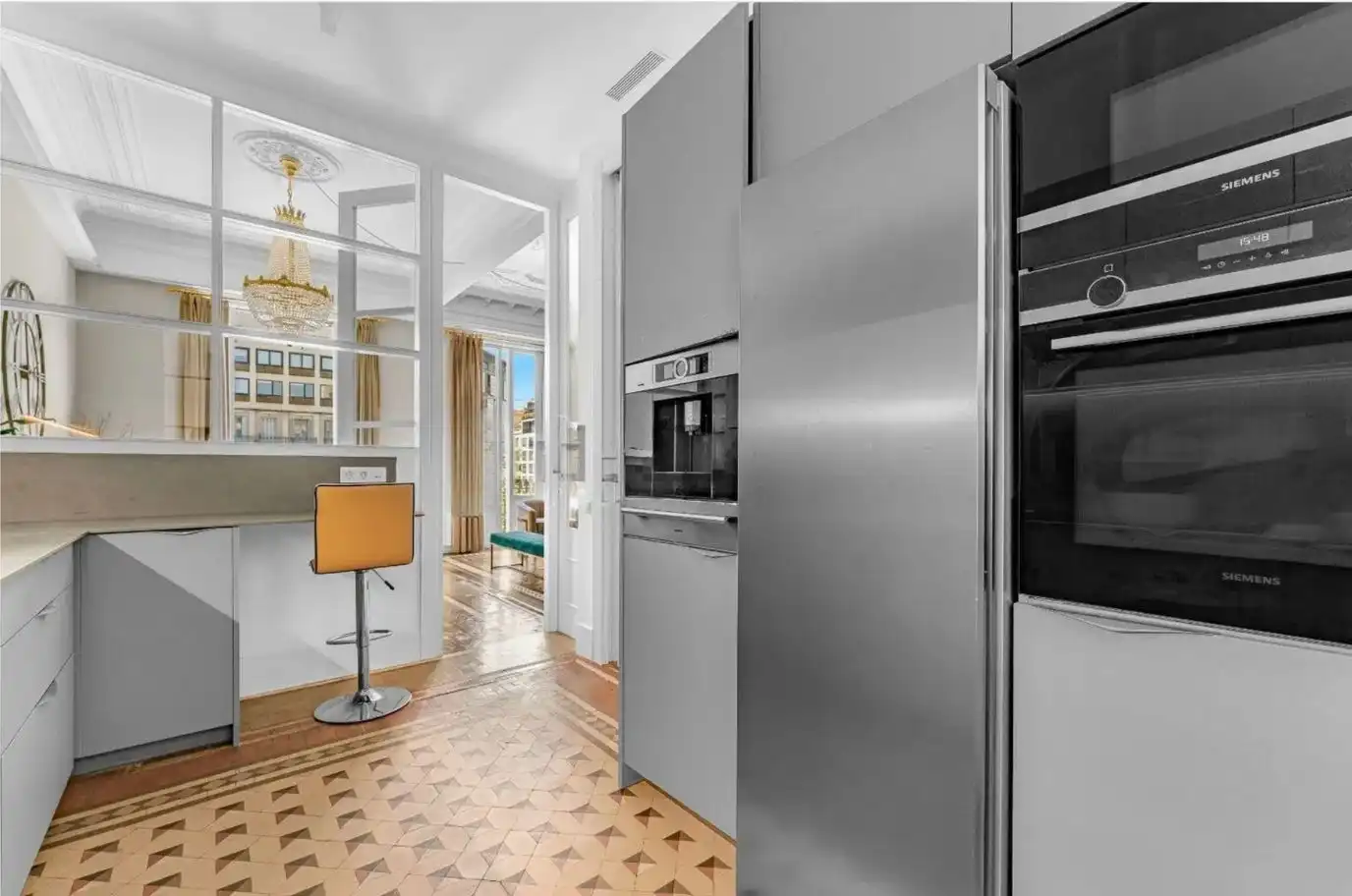 Küche von Wohnung zur Miete in Barcelona mit Heizung, Terrasse und Möbliert