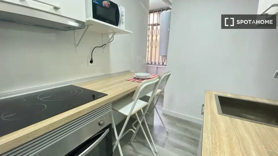 Cuina de Pis de lloguer en Madrid amb Aire condicionat, Calefacció i Moblat