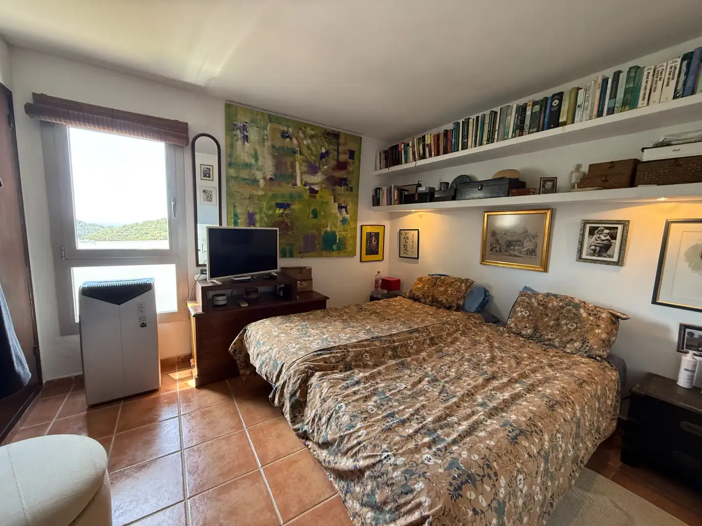 Schlafzimmer von Dachboden zum Verkauf in Santa Eulària des Riu mit Klimaanlage, Heizung und Terrasse