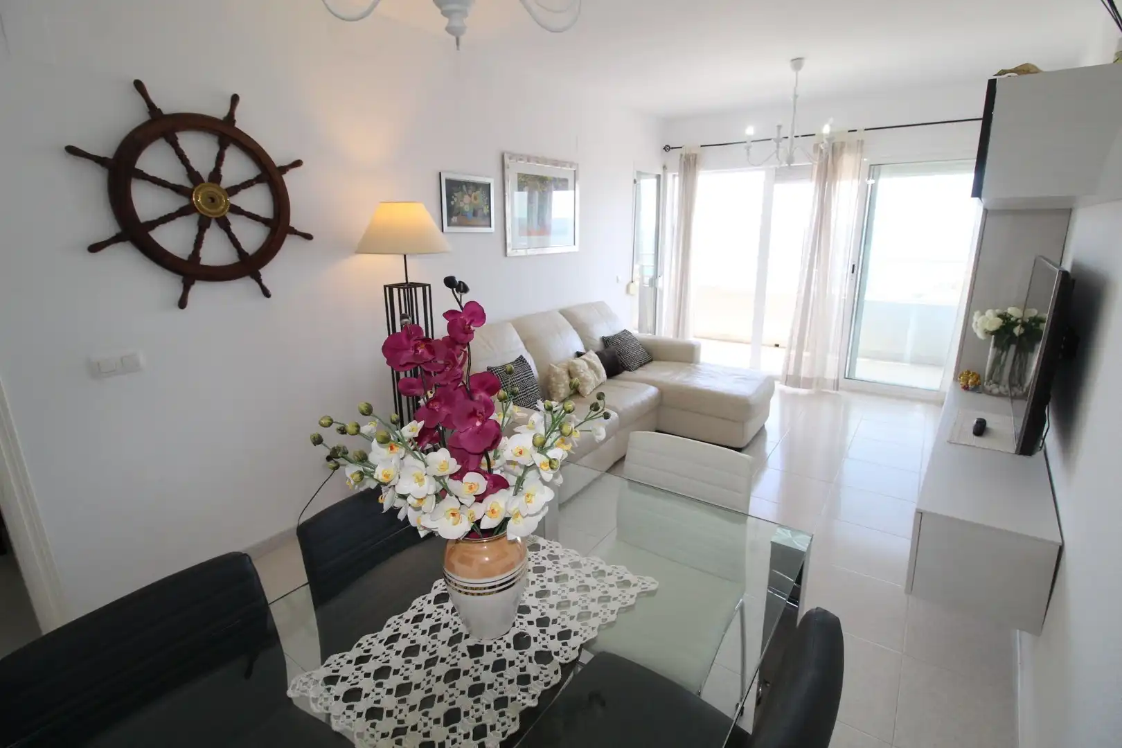 Wohnzimmer von Wohnungen zum Verkauf in Calpe / Calp mit Terrasse, Abstellraum und Gemeinschaftspool