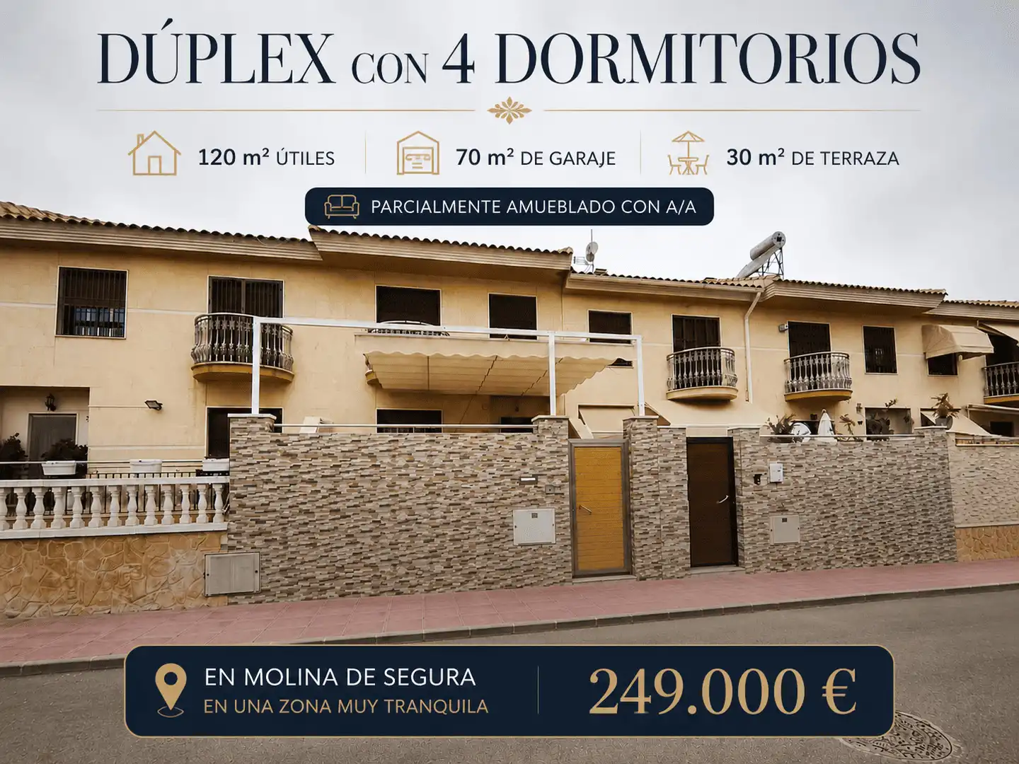 Vista exterior de Dúplex en venta en Molina de Segura