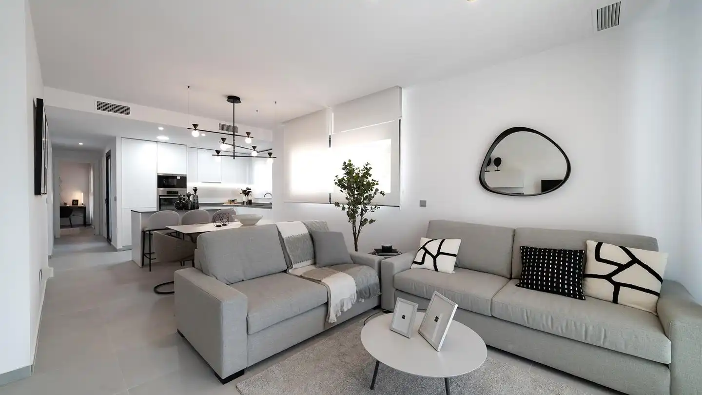 Sala de estar de Piso en venta en Benidorm con Aire acondicionado, Terraza y Piscina