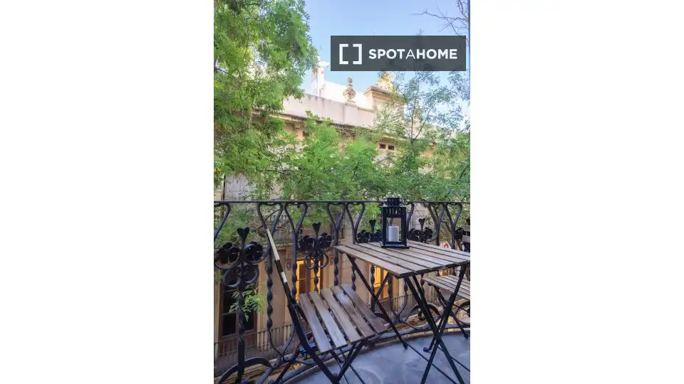 Terraza de Piso de alquiler en Barcelona con Aire acondicionado, Calefacción y Amueblado