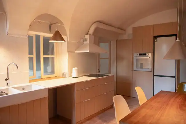 Kitchen of Flat for rent in Girona  with Heating, Terrace and Furnished