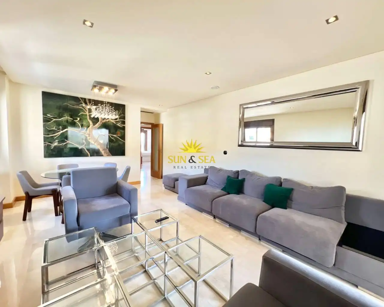 Sala de estar de Apartamento de alquiler en Guardamar del Segura con Aire acondicionado, Calefacción y Piscina