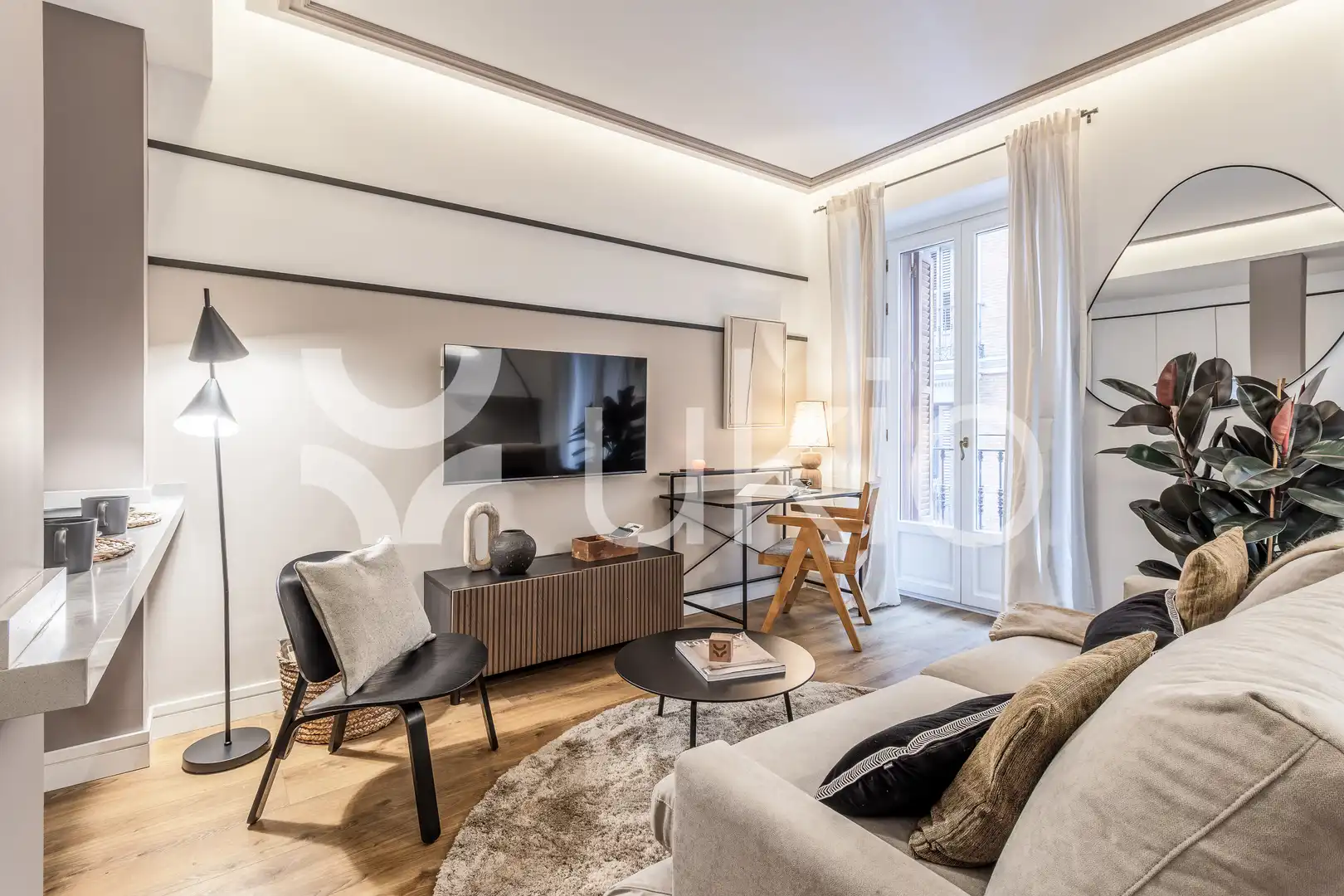 Wohnzimmer von Wohnungen zur Miete in Madrid mit Klimaanlage, Heizung und Möbliert