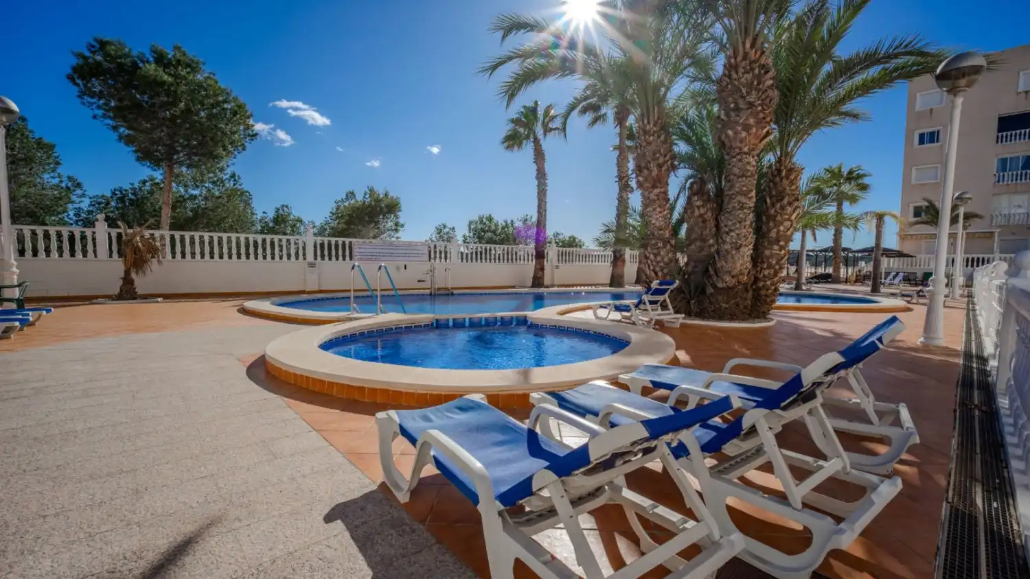 Schwimmbecken von Wohnung zur Miete in Guardamar del Segura mit Klimaanlage, Terrasse und Gemeinschaftspool