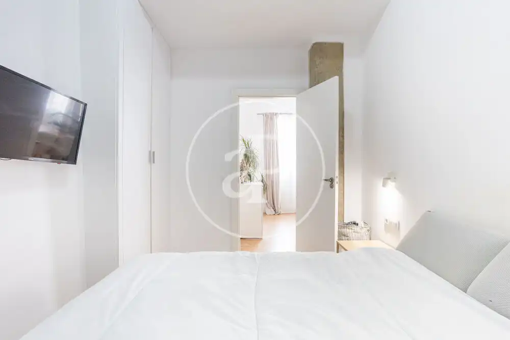 Schlafzimmer von Wohnung zur Miete in Valencia mit Klimaanlage, Terrasse und Möbliert