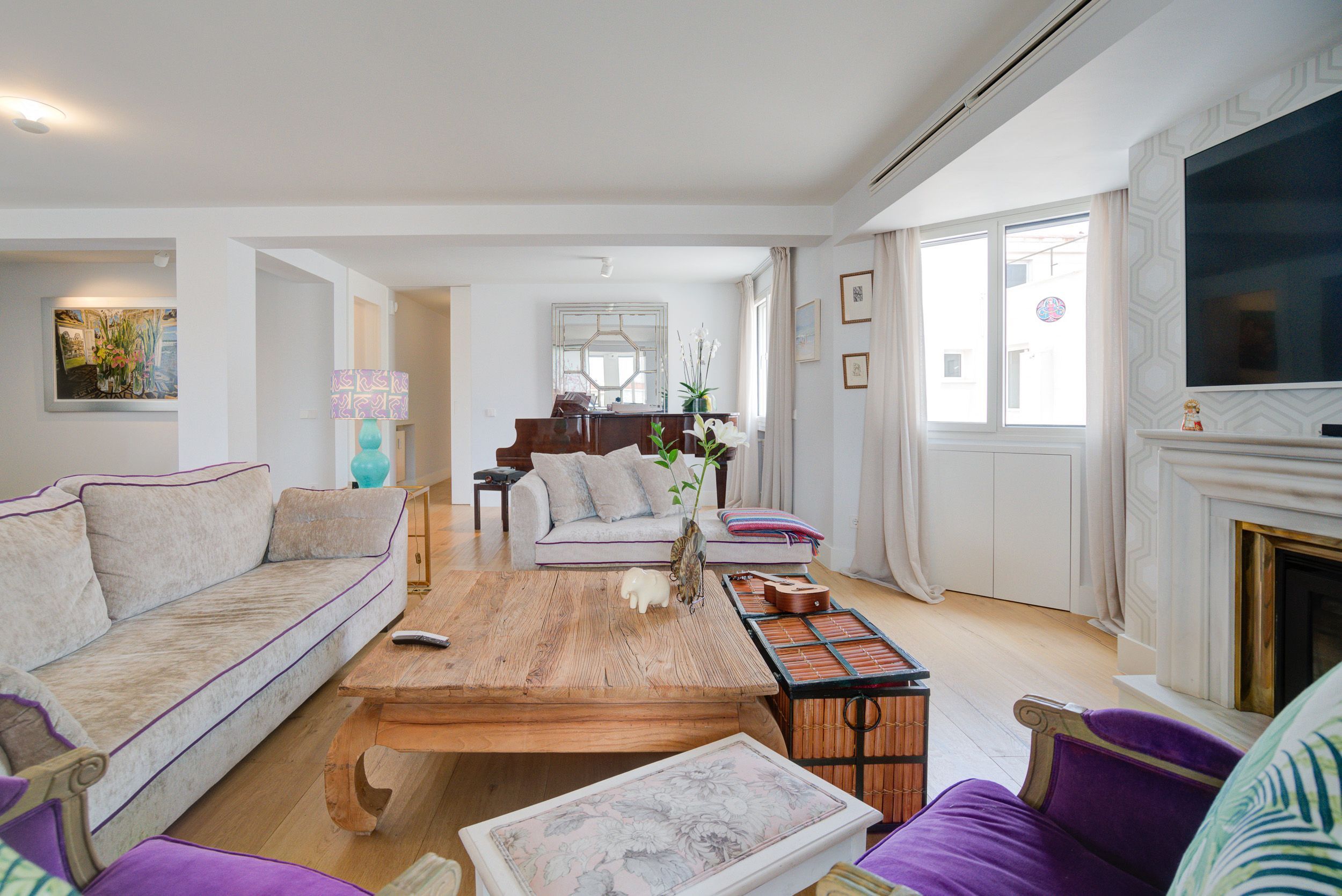 Sala de estar de Piso en venta en  Madrid Capital con Aire acondicionado, Calefacción y Terraza