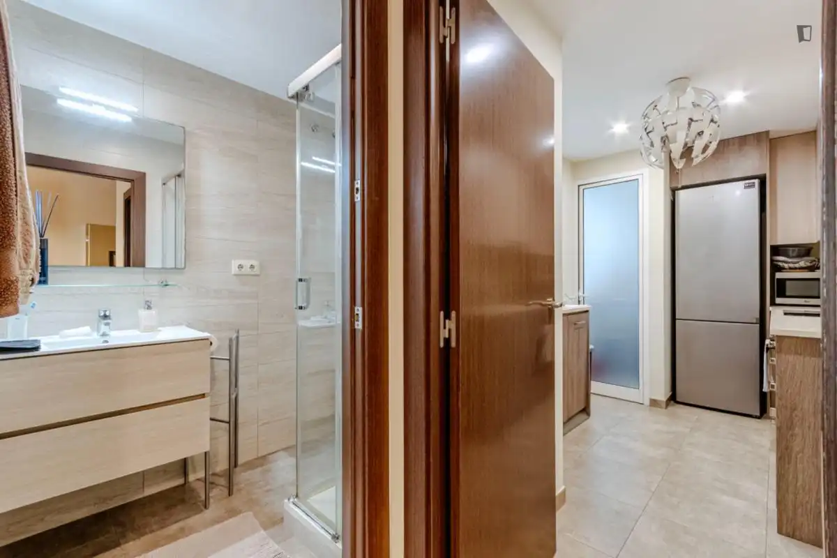 Bany de Apartament per a compartir en Barcelona amb Aire condicionat, Calefacció i Moblat