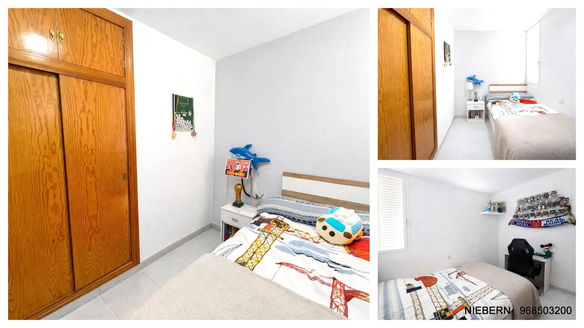 Schlafzimmer von Einfamilien-Reihenhaus zum Verkauf in Cartagena mit Privatgarten, Möbliert und Gemeinschaftspool
