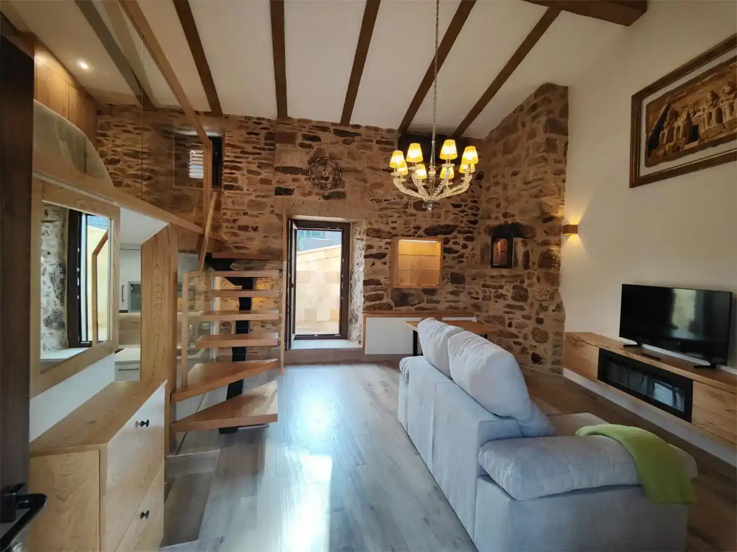 Sala d'estar de Casa adosada de lloguer en Vedra amb Aire condicionat i Moblat