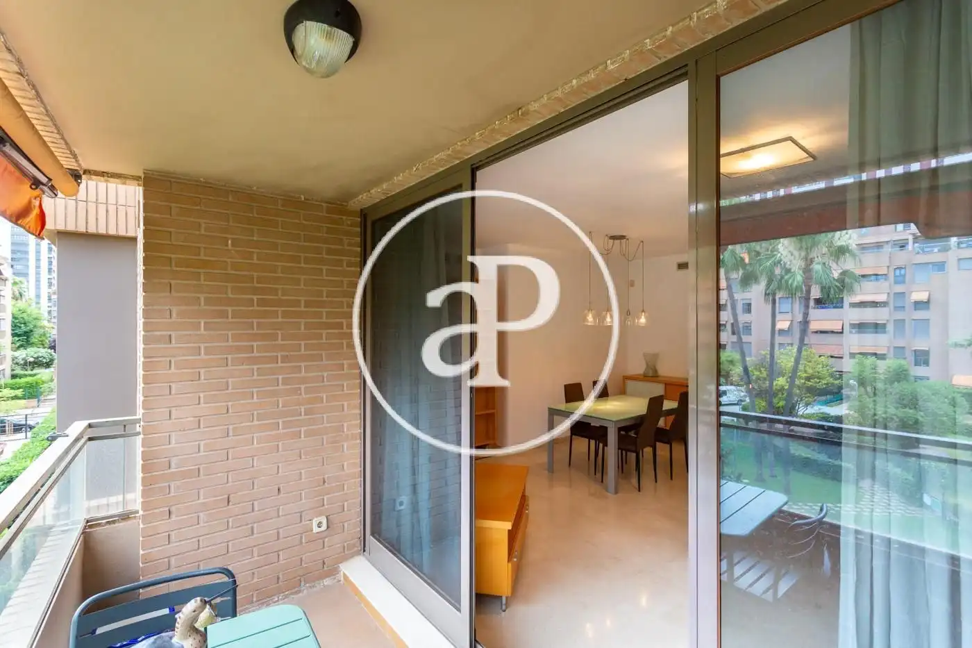 Balcony of Flat for rent in Valencia  with Air Conditioner, Heating and Private garden