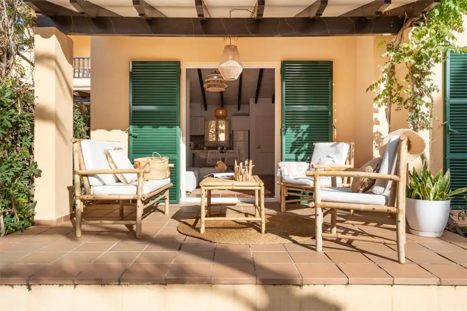 Terraza de Casa o chalet de alquiler en Ciutadella de Menorca con Aire acondicionado, Jardín privado y Piscina