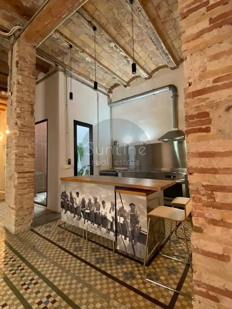 Küche von Wohnung zur Miete in Valencia mit Klimaanlage, Privatgarten und Terrasse
