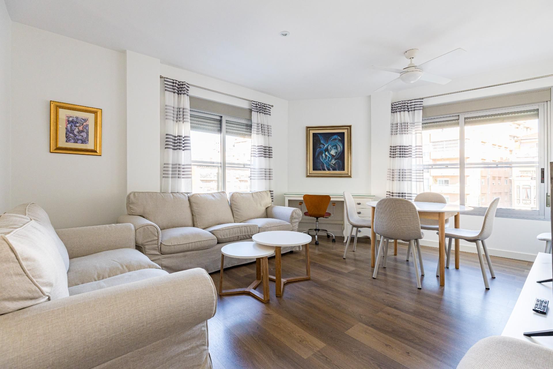 Living room of Flat for sale in  Murcia Capital  with Air Conditioner, Private garden and Storage room