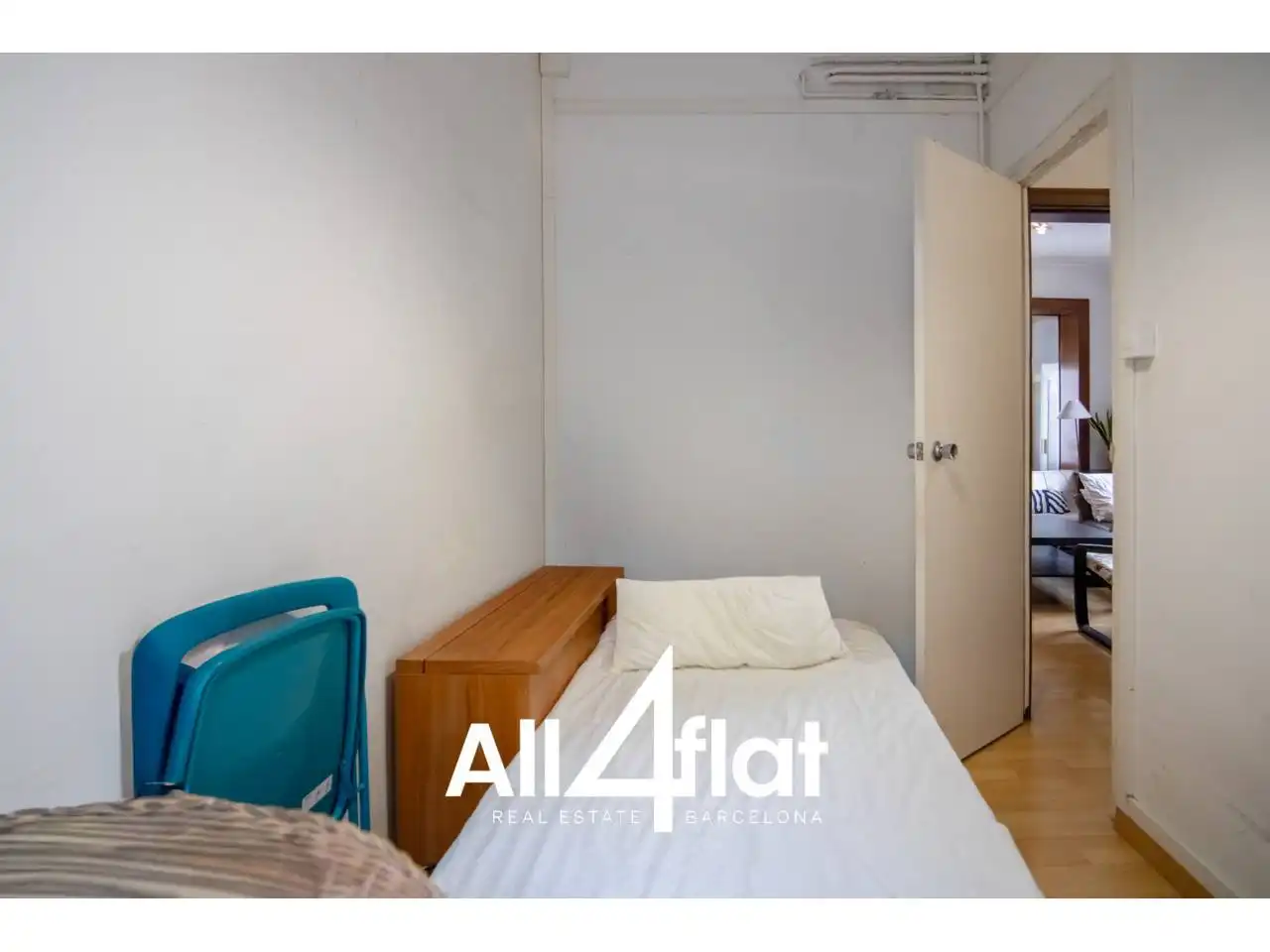 Schlafzimmer von Wohnung zur Miete in Barcelona mit Klimaanlage, Heizung und Parkett