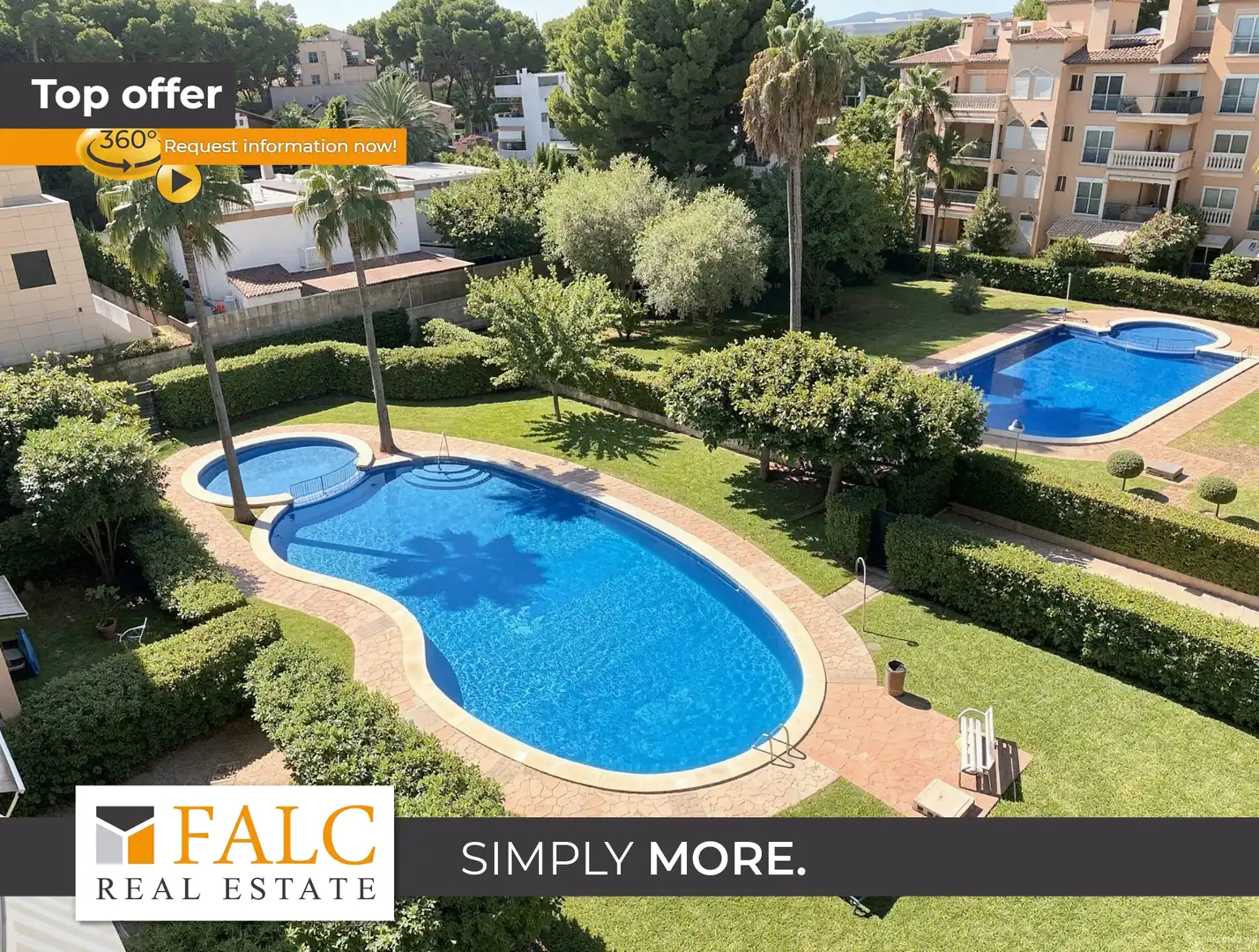 Piscina de Piso de alquiler en  Palma de Mallorca con Aire acondicionado, Piscina y Balcón