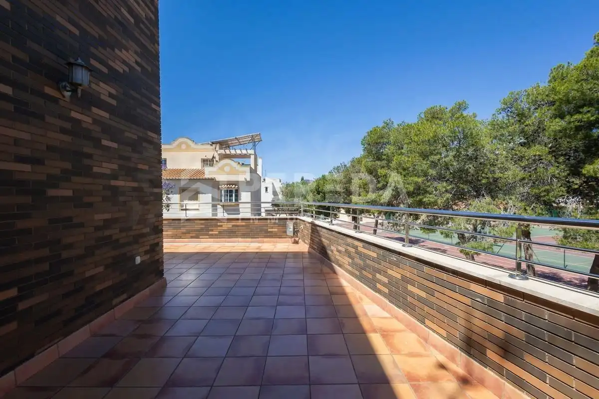 Terraza de Casa o chalet en venta en Roquetas de Mar con Aire acondicionado, Jardín privado y Piscina